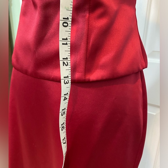 Y2K David’s bridal 2piece red satin strapless corset sz2 Matching maxi skirt sz4 - Picture 8 of 15